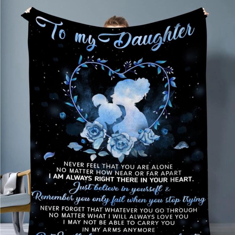 Mother to Daughter Flannel Blanket –Soft All-Season Throw with Heartfelt Message